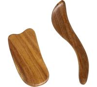 Zhangfang Set di 2 attrezzi gua-Sha in legno di sandalo, strumenti per massaggio viso e corpo