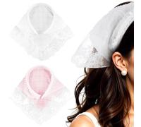 Zhangfang Set di 2 fazzoletti da donna in pizzo per capelli, in stile bohémien