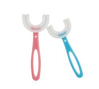 Zhangfang Set di 2 spazzolini da denti per bambini a forma di U, spazzolini da denti manuali a setole morbide, adatti per bambini dai 6 ai 12 anni
