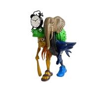 zhangfuyun Horlon Tralalero Tralala Giocattoli per Decorazione Ufficio, Figures von Shari de méme Brainrot italiano, Funny Tung Tung Sahur Brainrot, Shari in den Korben AI Brainrot Animale Figures