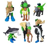 zhangfuyun Set di figurine d'azione di giocattoli italiani Brainrot, figurine da 6 pezzi Tung Tung Sahur, figurine da ufficio di giocattoli collezione stampata in 3D, decorazioni da ufficio creative