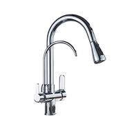 ZHANGGL 360° Rotating Kitchen Faucet Chrome Pull out Mixer Tap with Water Filter Pure Water Sink Spout for Easy Cleaning And Convenience