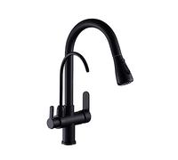 ZHANGGL Black Kitchen Faucet 360° Rotating Pull out Filter Tap Modern Sink Mixer with Pure Water Outlet Durable And Stylish Kitchen Tap for Home Use