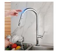 ZHANGGL Brushed Gold Kitchen Sink Faucet - Auto Touch Hot & Cold Water Mixer Tap, Chrome Pull out, Smart Sensor for Easy Use, Ideal for Bathroom Vanity & Kitchen Upgrade