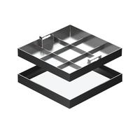ZHANGGL Coperchio per tombino Invisibile in Acciaio Inox, coperture per Fosse settiche e Telaio con Manico telescopico, per vialetti (50x50 cm/20x20 Pollici)
