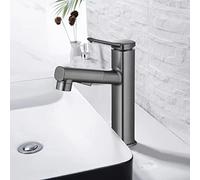 ZHANGGL High Rise Pull Down Basin Tap with 3 Modes Sprayer Tall Mixer Tap for Bathroom Sink Splashback Design Stylish Grey Finish for Better Life