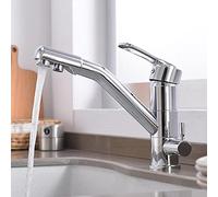 ZHANGGL Kitchen Faucet 3 Way Pure Water Straight Drinking Water Hot And Cold Water Sink Faucet Brass 360 ° Rotation Kitchen Sink faucets-Chrome Beauty Comes