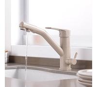 ZHANGGL Kitchen Faucet 3 Way Pure Water Straight Drinking Water Hot And Cold Water Sink Faucet Brass 360 ° Rotation Kitchen Sink faucets-Chrome Beauty Comes