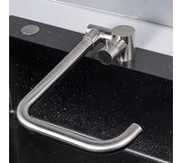ZHANGGL Kitchen Sink Faucet Folding Inside Window Single Handle 360° Rotation Single Hole Hot And Cold Water Stainless Steel Kitchen Sink Mixer Faucet Folding-Brushed