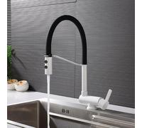 ZHANGGL Kitchen Sink Faucet Folding Inside Window White 360° Swivel Brass Hot And Cold Water Kitchen Sink Faucet-White Beauty Comes
