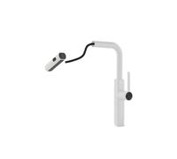 ZHANGGL Multifunctional all Copper Kitchen Faucet Pull out Waterfall Design Three Mode Hot & Cold Water with Digital Display Smart Sink Tap Elegant White Finish