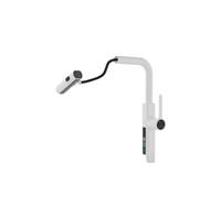 ZHANGGL Multifunctional Kitchen Mixer Tap Pull out Three Mode Waterfall Faucet with Intelligent Digital Display all Copper Construction for Hot & Cold Water Elegant White Finish