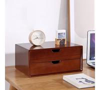 ZHANGGL Organizzatore per schedari da scrivania in Legno massello con cassetto per Documenti A4, Scatola portaoggetti per Ufficio e Scuola (B-2 cassetti)
