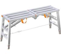 ZHANGGL Piattaforma di Lavoro Pieghevole Multiuso Portatile, Torre di impalcature, Sgabello, Panca, Acciaio zincato, Altezza Regolabile, Attrezzatura per impalcature, Scale a pio