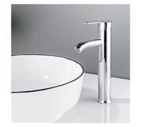 ZHANGGL Round Bathroom Faucet Deck Mount 304 Stainless Steel Cold And Hot Black Sink Tap with Two Water Pipes,Easy Install