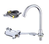 ZHANGGL Single Cold Foot Faucet for Laboratory & Hospital SinksDurable Water Tap with 2 Inlet Pipes Ideal for Factories & Medical Facilities Easy Footswitch Operation