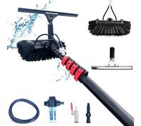 ZHANGGL Spazzola di Lavaggio con Manico telescopico Estensibile da 5,4 m per la Pulizia di impianti solari, tetti di terrazze, Pulizia di finestre, fotovoltaico, Set per la puliz
