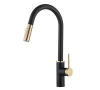 ZHANGGL Touchless Black Gold Kitchen Faucet with Pull Down SprayerMotion Sensor Sink Faucet for Modern Home Decor Easy Installation And Water Saving Technology