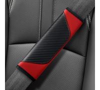 ZHANGJF 2 Pezzi Imbottiture Protezione per Jeep Commande (2006-2010), Rimovibile Copri Cintura Auto Copertura Protezione della Spalla,Red/D