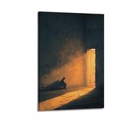 ZHANGJIENAN Decorazione artistica da parete con uomo in una stanza poco illuminata, decorazione da parete per soggiorno e camera da letto, decorazione artistica moderna da appendere, 30 x 45 cm