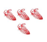 ZhangJJJJJJJ Borsa portante per bottiglie di vino, borsa multiuso a rete per barattoli, nylon rosso, Rosso, 4pcs