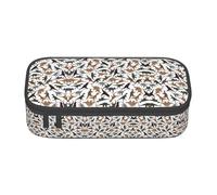 ZhanGM Astuccio con stampa fenicottero rosa - organizer multiuso per penne, materiale scolastico, cancelleria, trucco e uso ufficio, Trotting Flat Coated Retrievers Paw, Taglia unica, Zaino per la