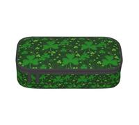 ZhanGM Astuccio portapenne con stampa leopardata in bianco e nero - organizer multiuso per penne, materiale scolastico, cancelleria, trucco e uso ufficio, Sfondo giorno di San Patrizio Glitter, Taglia