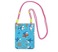 ZhanGM Borsa a tracolla nera con stampa balena sottomarina, leggera, ideale per pendolarismo e shopping, Fucsia, Taglia unica