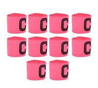 Zhangpu 10 Pezzi Bracciale da Capitano di Calcio Bracciale con Parola C, Pasta Elastica Avvolgimento Parola C per Competizione o Allenamento di Squadra Giovanile per Adulti (Rosa)