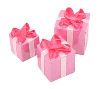 Zhangpu 3 Pezzi Accessori per Casa delle Bambole Scatole Rosa in Miniatura Ornamenti Scatola Regalo di Carta Fai da Te Pacchetti di Natale Set di Figurine per la Decorazione della Festa di Natale