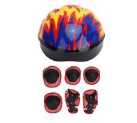 Zhangpu 7 Pezzi Set di Equipaggiamento Protettivo per Ciclismo per Bambini, Casco, Ginocchiere, Gomitiere, Protezioni per le Mani, Set di Pattinaggio su Ghiaccio per Ciclismo per Bambini