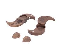 Zhangpu Box di Archiviazione per Pick di Chitarra, Custodia per Pick per Pick in Legno in Noce di Tai Chi con Chiusura Magnetica a Rotazione