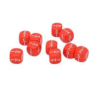Zhangpu Dadi per Frazioni Numeri Incisi Durevoli per Esercizi di Matematica per Bambini, 20 Pezzi di Accessori in Plastica Multi Sfaccettati per L'educazione della Prima Infanzia (Rosso)