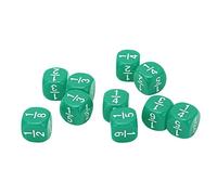 Zhangpu Dadi per Frazioni Numeri Incisi Durevoli per Esercizi di Matematica per Bambini, 20 Pezzi di Accessori in Plastica Multi Sfaccettati per L'educazione della Prima Infanzia (Verde)
