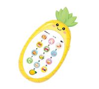 Zhangpu Giocattolo per Telefono Musicale per Bambini Massaggiagengive in Silicone Morbido da Mordere a Forma di Ananas Carino per la Prima Educazione, Adatto per Neonati, Giallo