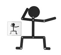 Zhangpu Giocattolo Stickman in Legno con Arti Mobili 24 Carte, Gioco Educativo di Puzzle Stickman in Legno per Bambini sopra i 3 Anni