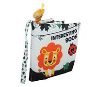 Zhangpu Libro in Stoffa per Bambini, Morbido Masticabile, per attività Educative Precoci, Libro con Sonaglio Increspato per Neonati, Fibra di Poliestere con Motivo Animale (Tipo B)