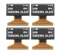 Zhangpu Modulo di Visualizzazione LCD 4 Pezzi Strato di Plastica Sottile 128 X 64 Modulo di Visualizzazione 30pin Piccolo 0,96 Pollici (Visualizzazione bianca)