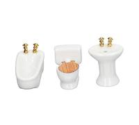 Zhangpu Set da 3 Pezzi per il Bagno di una Casa delle Bambole, in Scala 1:12, per Vasca da Bagno, WC, Lavandino, Modello, Accessori Decorativi Fai da Te per la Casa delle Bambole (#2)