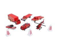 Zhangpu Set di 6 Macchinine Giocattolo per Vigili del Fuoco 6 Pezzi Piccole Macchinine di Salvataggio Camion dei Pompieri Aereo Barca Figure Veicolo di Emergenza Playset per Bambini 3 4 5 Anni (Rosso)
