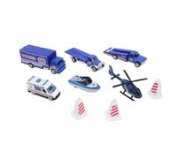 Zhangpu Set di 6 Macchinine Giocattolo per Vigili del Fuoco 6 Pezzi Piccole Macchinine di Salvataggio Camion dei Pompieri Aereo Barca Figure Veicolo di Emergenza Playset per Bambini 3 4 5 Anni (Blu)