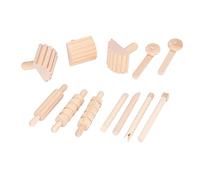 Zhangpu Set Mini Mattarello in Legno da 12 Pezzi, Sicuro Ed Ecologico per Bambini, per Pasta di Argilla, Mattarello Realizzato a Mano Fai-da-Te per Bambini, Adatto a di età Superiore a 36 Mesi,