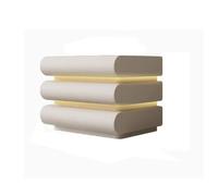 zhangrui1888 Comodino Comodino Mobiletto portaoggetti intelligente Pelle Moderno Semplice illuminato a tre cassetti Comodini(Bianco,M)