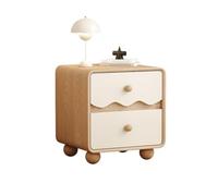 zhangrui1888 Comodino Un comodino in legno beige con due cassetti, perfetto for le piccole camere da letto Comodini