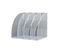 zhangrui1888 Portadocumenti Organizzatore di file da scrivania, portadocumenti verticale in rete metallica, organizzatore a 4 sezioni for ufficio Portariviste(Bianco)