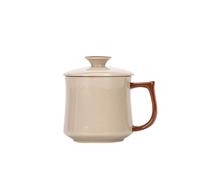 zhangrui1888 Tazza da caffè Tazza in ceramica grigio erba, 1 tazza da caffè con coperchio, capacità 11,84 once for preparare il tè in ufficio o come regalo for gli anziani Tazze