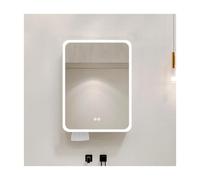 ZHANGshouf Armadietto da bagno moderno con specchio bianco perla, mensola angolare da 50 cm, in alluminio, salvaspazio, per la casa e l'arredamento