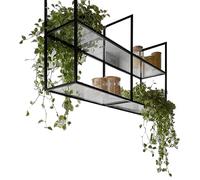 ZHANGshouf Mensola da soffitto a 2 ripiani, da appendere, per vasi di fiori, mensole galleggianti, scaffale decorativo, facile da installare, portaspezie da cucina (100 x 30 x 80 cm)
