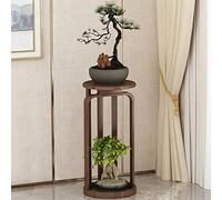 ZHANGshouf Moderno portavasi Alto a 2 Ripiani - Portavaso Verticale per Interni/Esterni, mensola angolare per Patio e Soggiorno, Versatile portavaso Marrone Chiaro, Misura B