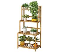 ZHANGshouf Supporto per Piante Alto in bambù - Portavasi a Scala a più Livelli, Grande scaffale espositivo per Uso Interno ed Esterno 70x33x103 cm - Scaffale angolare per Piante